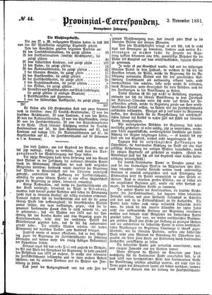 Provinzial-Correspondenz vom 02.11.1881