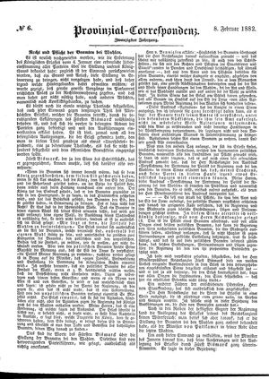 Provinzial-Correspondenz vom 08.02.1882