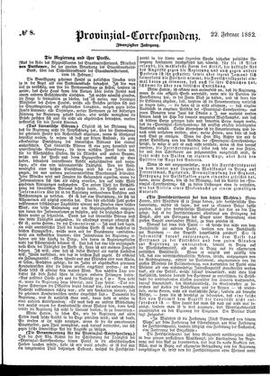 Provinzial-Correspondenz vom 22.02.1882