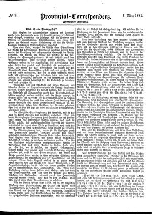Provinzial-Correspondenz on Mar 1, 1882