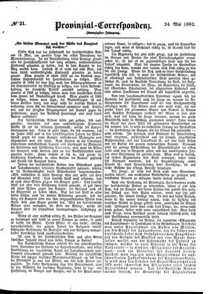 Provinzial-Correspondenz on May 24, 1882