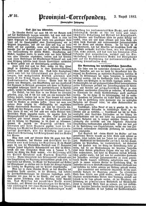 Provinzial-Correspondenz vom 02.08.1882