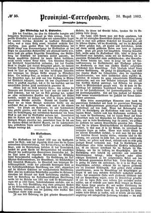 Provinzial-Correspondenz vom 30.08.1882