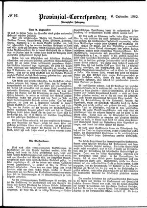 Provinzial-Correspondenz vom 06.09.1882