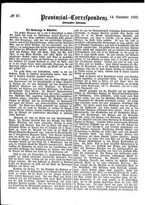 Provinzial-Correspondenz vom 14.09.1882