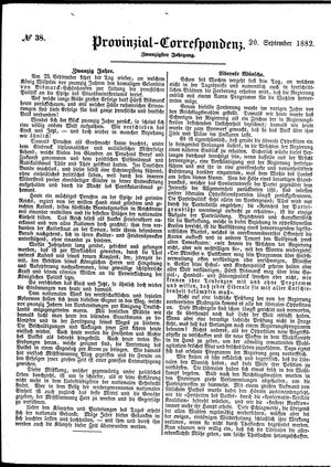 Provinzial-Correspondenz vom 20.09.1882