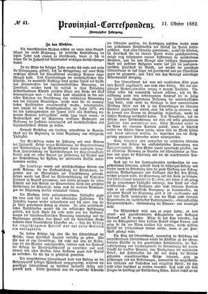 Provinzial-Correspondenz vom 11.10.1882