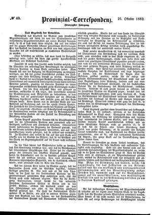 Provinzial-Correspondenz vom 25.10.1882