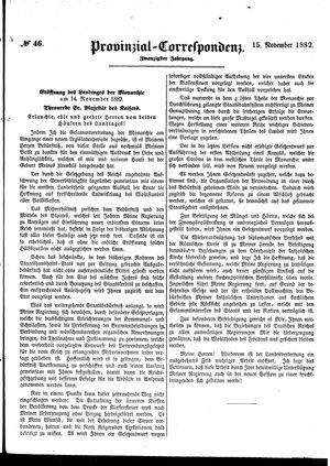Provinzial-Correspondenz vom 15.11.1882