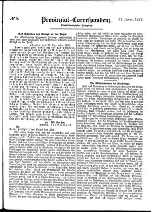 Provinzial-Correspondenz vom 31.01.1883