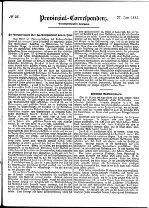 Provinzial-Correspondenz vom 27.06.1883