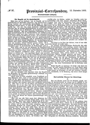 Provinzial-Correspondenz vom 12.09.1883