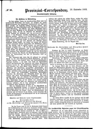 Provinzial-Correspondenz vom 19.09.1883