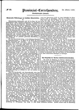 Provinzial-Correspondenz vom 24.10.1883