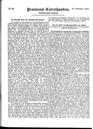Provinzial-Correspondenz vom 28.11.1883