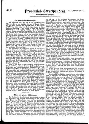 Provinzial-Correspondenz vom 12.12.1883