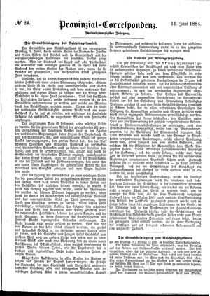 Provinzial-Correspondenz vom 11.06.1884